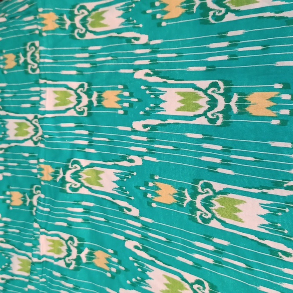 Colourful Stretchy Polyester Fabric In Green/ Yellow 6451